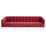 Sofas Bella 3 Seat Wine Velvet Sofa