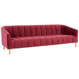 Sofas Bella 3 Seat Wine Velvet Sofa