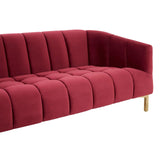 Sofas Bella 3 Seat Wine Velvet Sofa