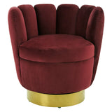 Grace Chair, Wine Velvet, Brushed Gold Stainless Steel - SE Home