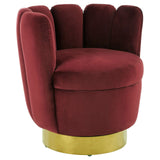 Arm Chairs, Recliners & Sleeper Chairs Grace Chair, Wine Velvet, Brushed Gold Stainless Steel