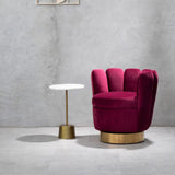 Grace Chair, Wine Velvet, Brushed Gold Stainless Steel - SE Home