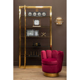 Arm Chairs, Recliners & Sleeper Chairs Grace Chair, Wine Velvet, Brushed Gold Stainless Steel