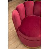 Grace Chair, Wine Velvet, Brushed Gold Stainless Steel - SE Home