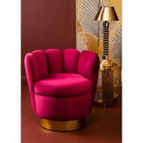 Grace Chair, Wine Velvet, Brushed Gold Stainless Steel - SE Home