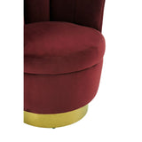 Grace Chair, Wine Velvet, Brushed Gold Stainless Steel - SE Home