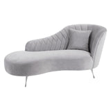 Rene Grey Velvet Chaise Longue - SE Home