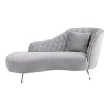 Rene Grey Velvet Chaise Longue - SE Home