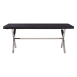 Kerala Black Dining Table With Cross Base - SE Home