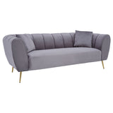 Florine 3 Seat Grey Velvet Sofa - SE Home