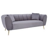 Sofas Florine 3 Seat Grey Velvet Sofa