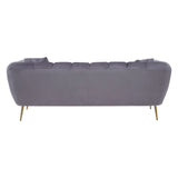Florine 3 Seat Grey Velvet Sofa - SE Home