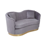 Franza 2 Seat Pleated Grey Velvet Sofa - SE Home