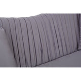 Franza 2 Seat Pleated Grey Velvet Sofa - SE Home
