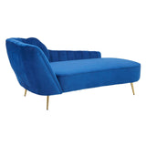 Felizia Midnight Left Arm Velvet Chaise - SE Home