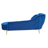 Felizia Midnight Left Arm Velvet Chaise - SE Home
