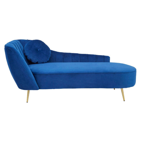 Felizia Midnight Left Arm Velvet Chaise - SE Home