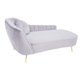 Felizia Grey Left Arm Velvet Chaise - SE Home