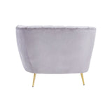 Felizia Grey Left Arm Velvet Chaise - SE Home