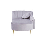Felizia Grey Left Arm Velvet Chaise - SE Home