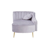 Chaises Felizia Grey Left Arm Velvet Chaise