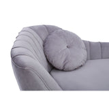 Felizia Grey Left Arm Velvet Chaise - SE Home