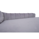 Felizia Grey Left Arm Velvet Chaise - SE Home
