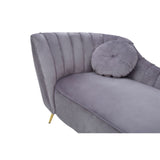 Felizia Grey Left Arm Velvet Chaise - SE Home
