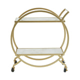 Avantis White Marble And Gold 2 Tier Trolley - SE Home