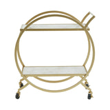 Table & Bar Stools Avantis White Marble And Gold 2 Tier Trolley
