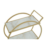 Avantis White Marble And Gold 2 Tier Trolley - SE Home