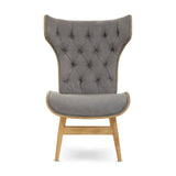 Arnold Grey Velvet Chair With Winged Back - SE Home