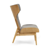 Arnold Grey Velvet Chair With Winged Back - SE Home