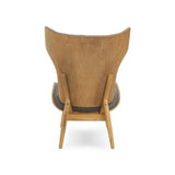 Arnold Grey Velvet Chair With Winged Back - SE Home
