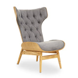 Arnold Grey Velvet Chair With Winged Back - SE Home