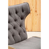 Arnold Grey Velvet Chair With Winged Back - SE Home