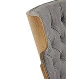 Arnold Grey Velvet Chair With Winged Back - SE Home