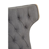 Arnold Grey Velvet Chair With Winged Back - SE Home