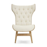Arnold Beige Fabric Chair With Winged Back - SE Home