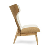 Arnold Beige Fabric Chair With Winged Back - SE Home