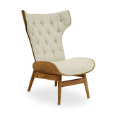 Arnold Beige Fabric Chair With Winged Back - SE Home