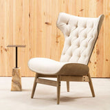 Arnold Beige Fabric Chair With Winged Back - SE Home