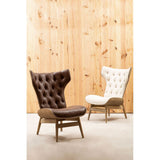 Arnold Beige Fabric Chair With Winged Back - SE Home