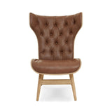 Arm Chairs, Recliners & Sleeper Chairs Arnold Brown Leather Effect Chair With Winged Back