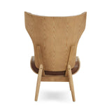 Arnold Brown Leather Effect Chair With Winged Back - SE Home