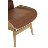 Arnold Brown Leather Effect Chair With Winged Back - SE Home