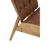 Arnold Brown Leather Effect Chair With Winged Back - SE Home