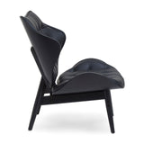 Arnold All Black Leather Chair With Button Detail - SE Home