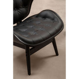 Arnold All Black Leather Chair With Button Detail - SE Home