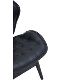 Arnold All Black Leather Chair With Button Detail - SE Home